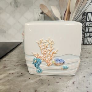 Ocean-Themed Ceramic Tissue Box Cover